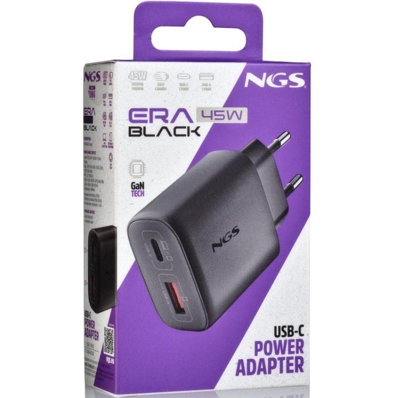 Carregador de Parede NGS Era 45W Gan Gan / 1xusb Type-c / 1xusb / 45W