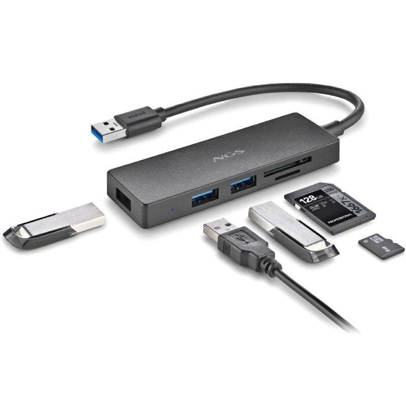 Hub USB NGS IHUB READER / 3xusb 3.0 / 1xleitor de Cartões