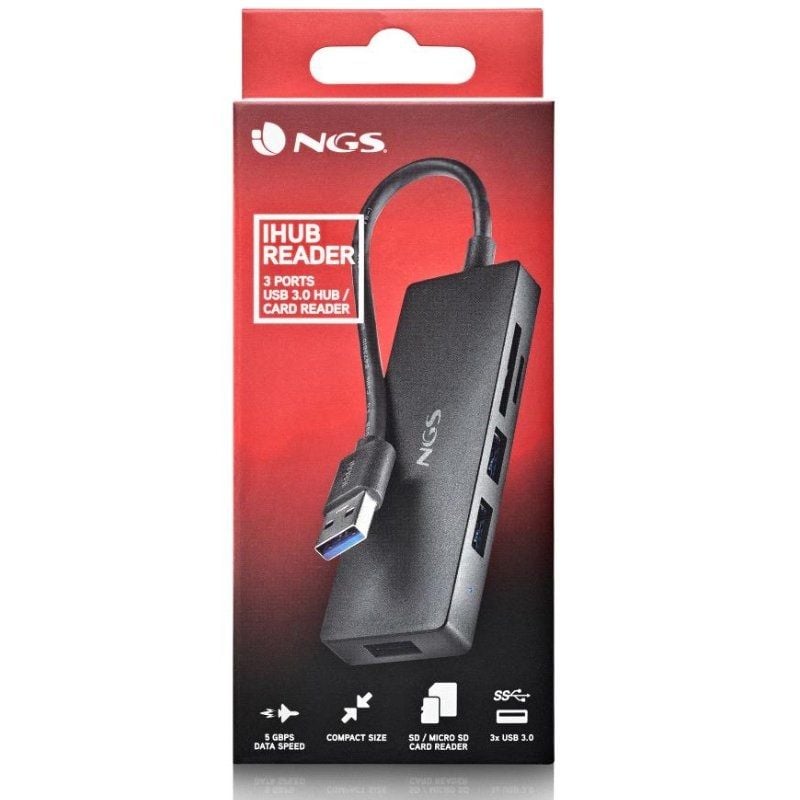 Hub USB NGS IHUB READER / 3xusb 3.0 / 1xleitor de Cartões