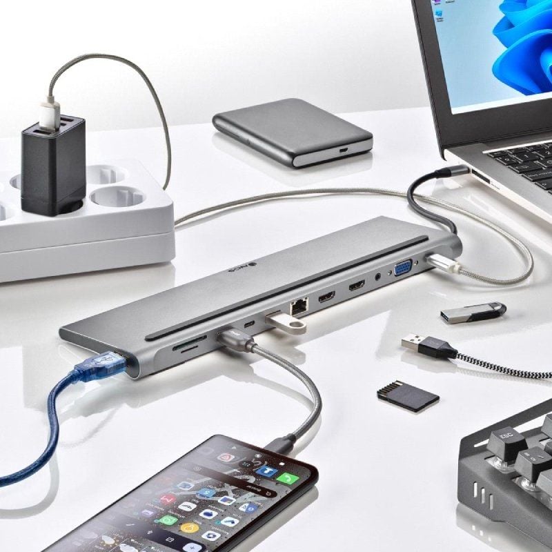 Docking USB Type-c NGS Wonderdock12 / 3xusb / 2xhdmi 4K / 1xvga / 1xrj45 / 1xleitor de Cartões / 1x…