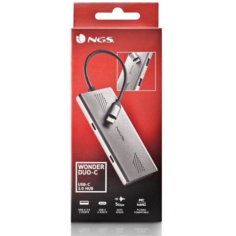 Concentrador USB NGS Wonderduo-c / 2xusb / 2xusb Tipo C NGS Wonderduo-c / 2xusb Tipo C