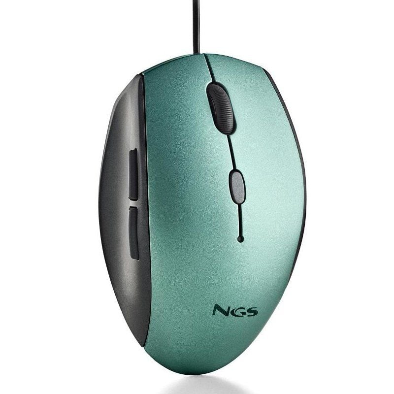 Rato Ergonómico NGS Moth Ice / Até 1600 DPI / Verde Gelo