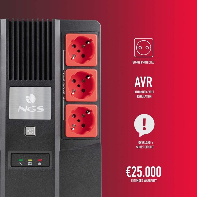 UPS NGS Fortress Bunker Offline / 600va-360w / 6 Saídas / Formato de Bloco