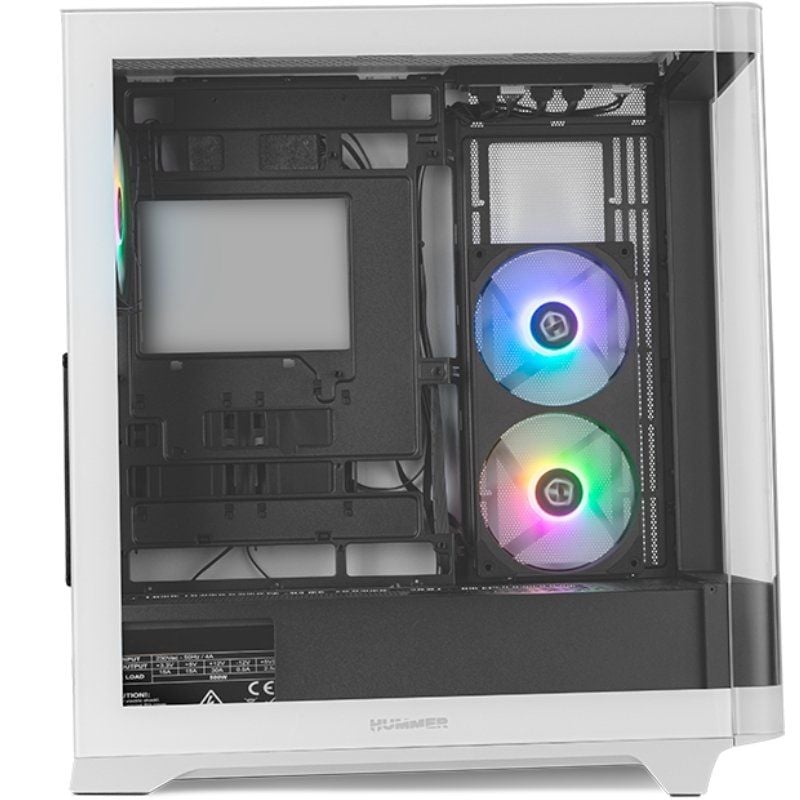 Caixa Gaming Nox Hummer ETHER Semitower / Preto e Branco