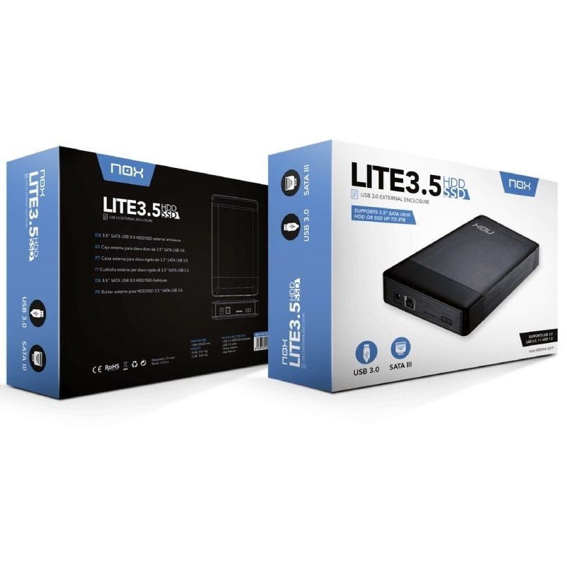 Caixa para Unidade de Disco Rígido Externa de 3,5" Nox Lite 3,5'' / USB 3.0