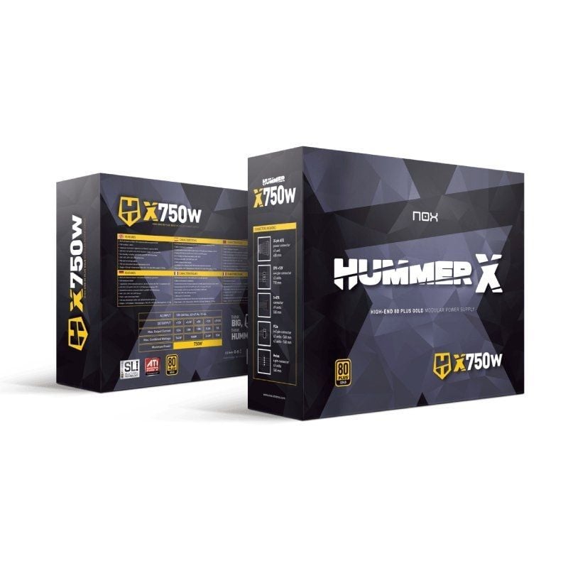 Fonte de Alimentação Nox Hummer X / 750W / Ventilador de 12cm / 80 Plus Gold