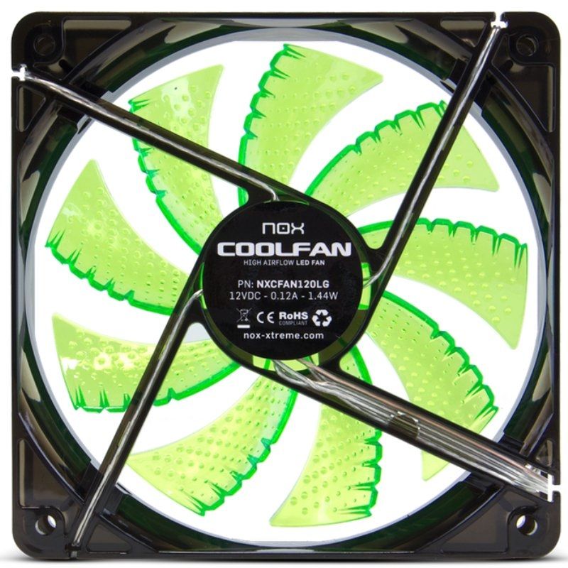 Ventoinha Nox Coolfan 120 LED / 12cm / Verde