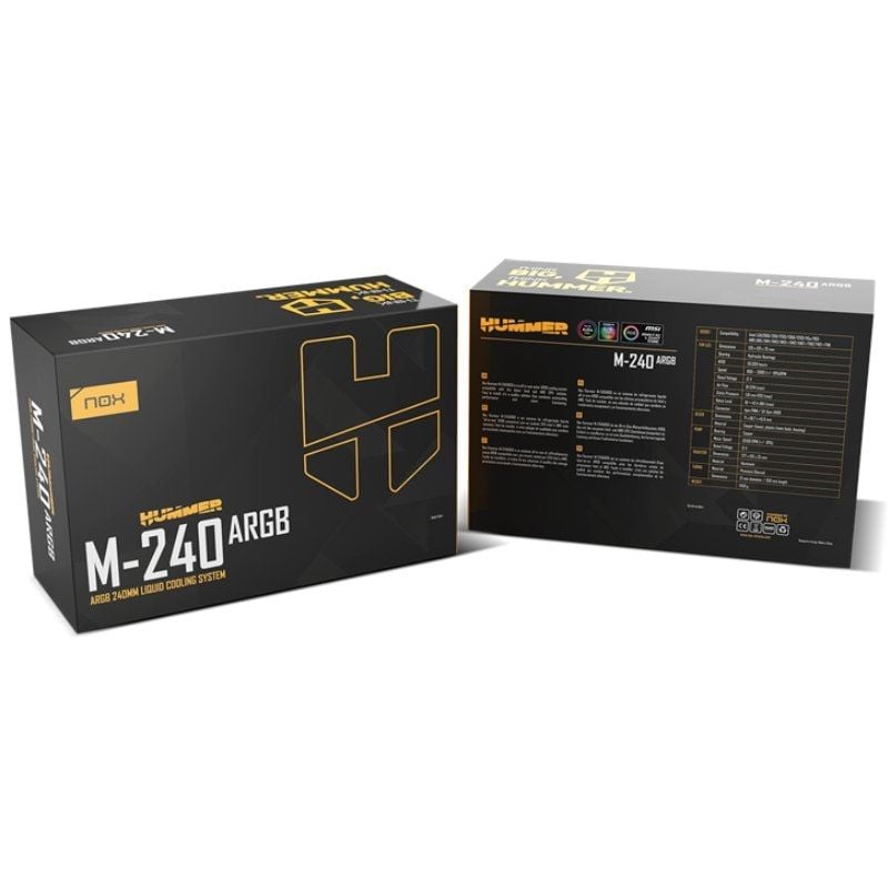 Sistema de Arrefecimento Líquido Nox M-240 ARGB / Preto