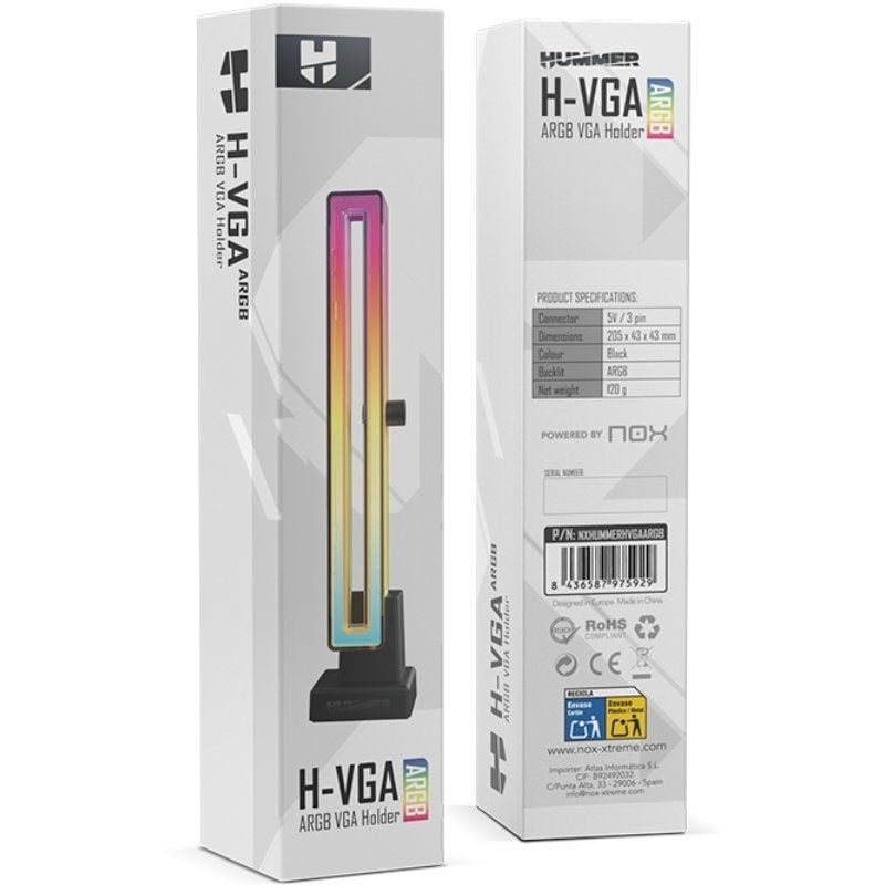 Suporte para Placa Gráfica ARGB Nox Hummer H-vga ARGB / Compatibilidade Universal / Preto