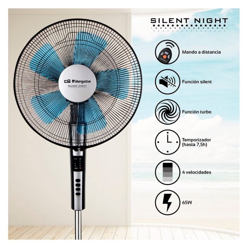 Ventilador de Chão Orbegozo SF 0640 / 65W / 5 Pás 40cm / 2 Velocidades
