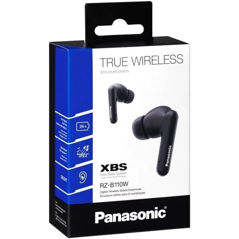 Auscultadores Panasonic Bluetooth Rz-b110w com Estojo de Carregamento / Autonomia 6h / Preto