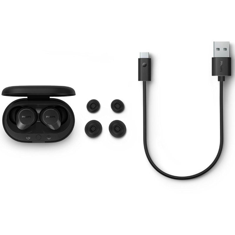 Auricular Bluetooth Philips TAT1209 com Estojo de Carregamento / 6h de Autonomia / Preto