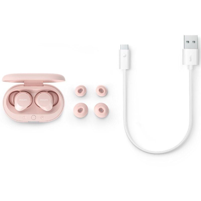 Auricular Bluetooth Philips TAT1209 com Estojo de Carregamento / 6h de Autonomia / Rosa