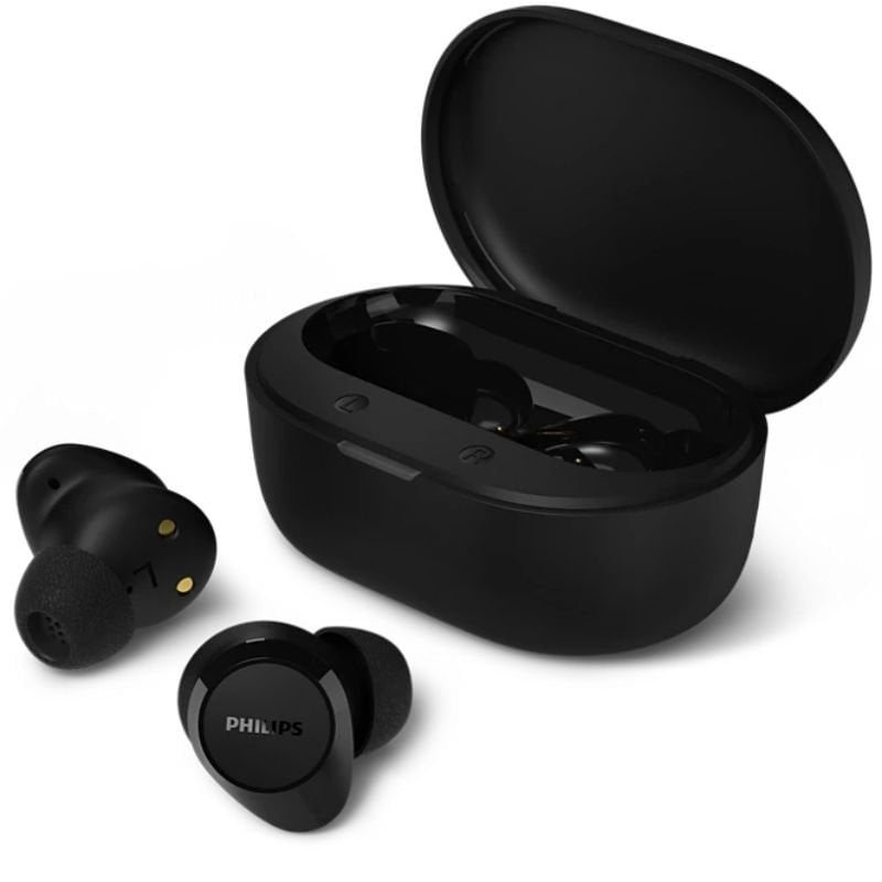 Auscultadores Bluetooth Philips TAT1300BK com Estojo de Carregamento / Autonomia de 6 Horas / Pretos