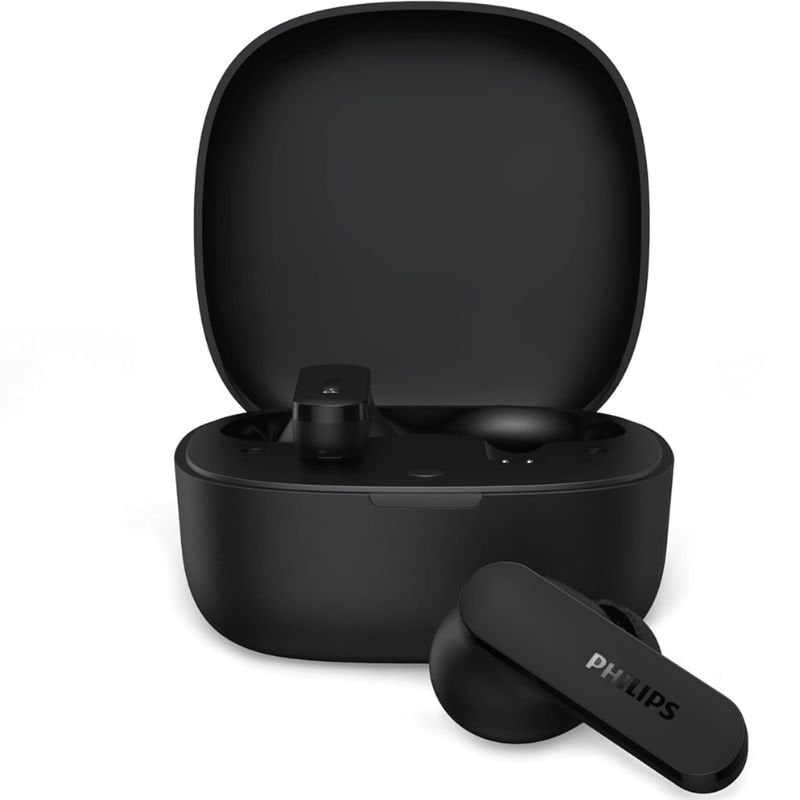 Auscultadores Bluetooth Philips TAT2100BK com Estojo de Carregamento / Autonomia de 8 Horas / Pretos
