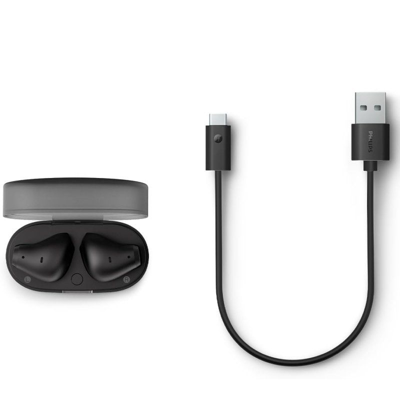 Auricular Bluetooth Philips TAT2139BK com Estojo de Carregamento / 7h de Autonomia / Preto