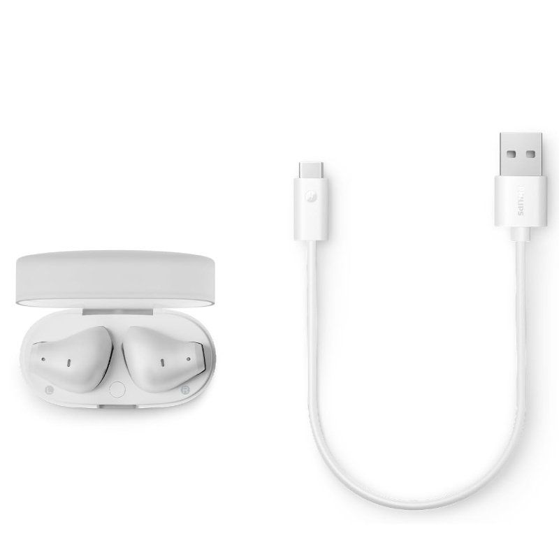 Auricular Bluetooth Philips TAT2139WH com Estojo de Carregamento / 7h de Autonomia / Branco
