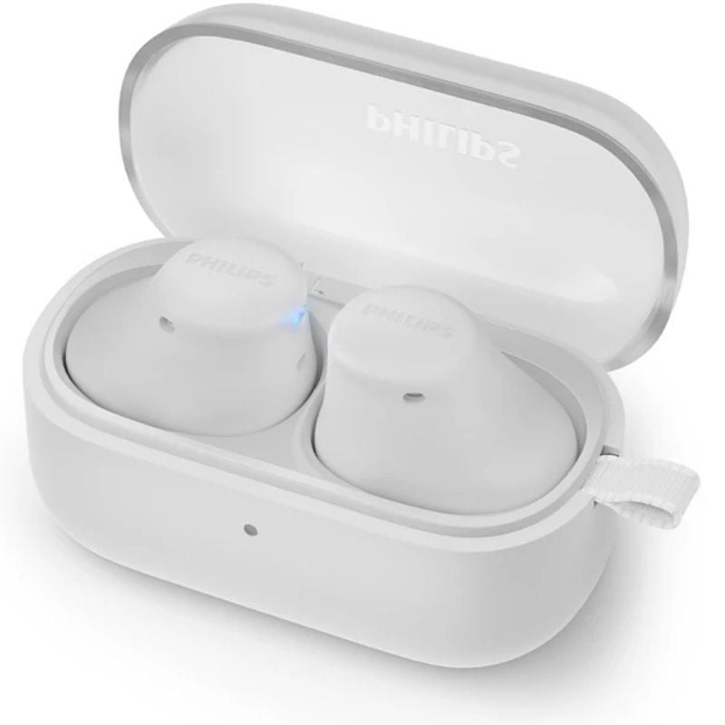 Auricular Bluetooth Philips TAT2149 com Estojo de Carregamento / 6h de Autonomia / Branco