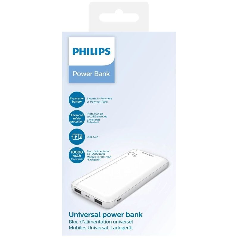 Powerbank 10000mah Philips DLP1810NW / 62 / Branco