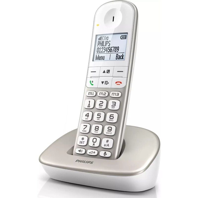 Telefone sem Fios Philips XL4901S / 23 / Prateado e Branco