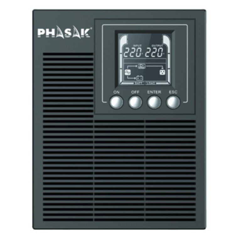 UPS Phasak 1000 VA Online LCD / 1000va-900w / 3 Saídas / Formato Torre