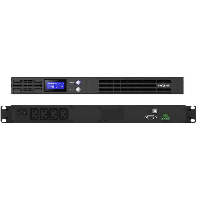 UPS Phasak Protekt Slim Rack Line / 750va-450w / 4 Saídas / Formato Rack