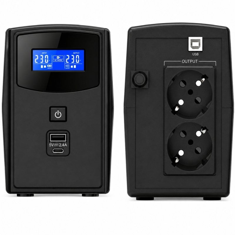 UPS Interativa Phasak SIRIUS 800 VA / 800 VA - 480 W / 2 Saídas / Formato Torre