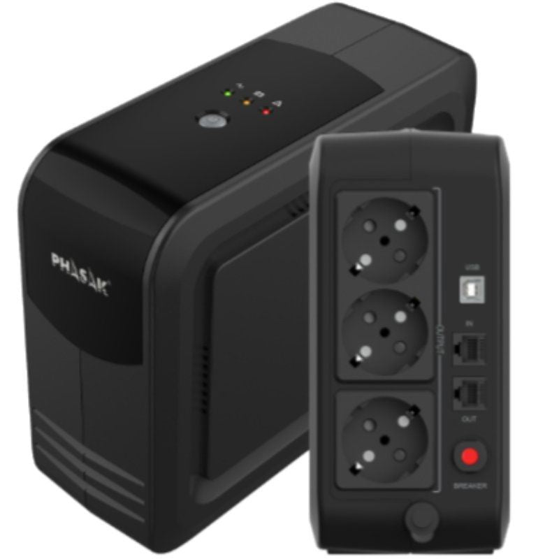 UPS Phasak Smart Lite 750 VA / 750va-450w / 3 Saídas / Formato Torre