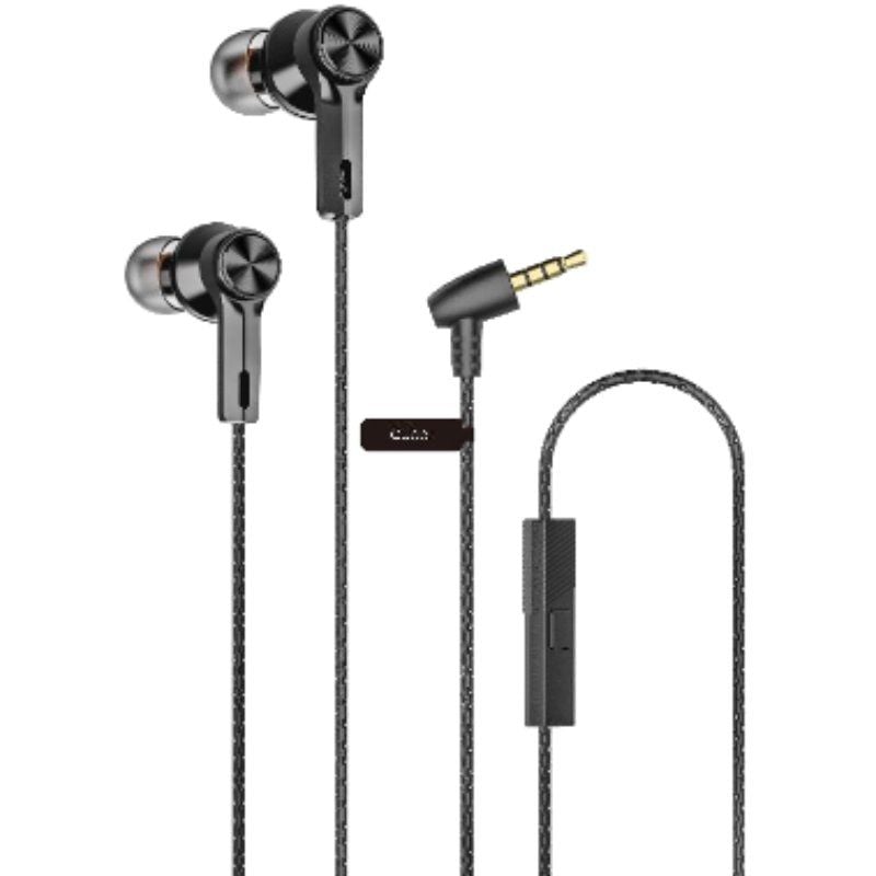 Auscultadores Intra-auriculares Qubo Eb-100 / com Microfone / Jack 3.5 / Preto