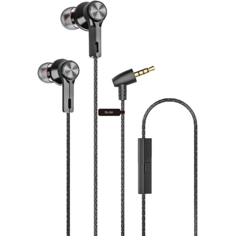 Auscultadores Intra-auriculares Qubo Eb-100 / com Microfone / Jack 3.5 / Cinzento