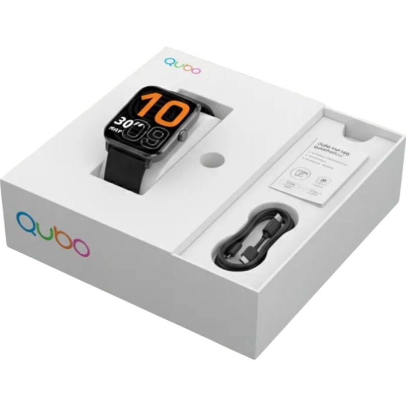 Smartwatch Qubo Smt-200 / Notificações / Ritmo Cardíaco / Preto