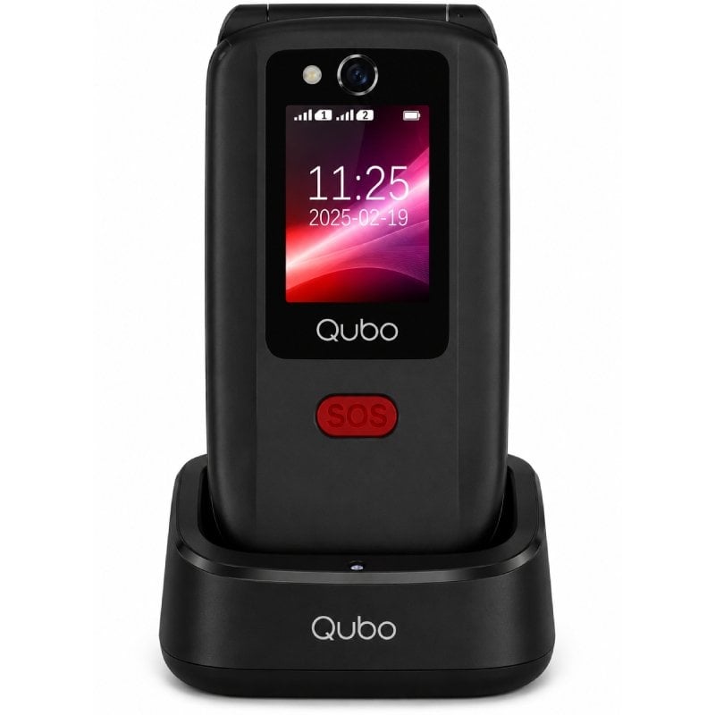 Telemóvel Qubo X-d340cb 4G para Idosos / Preto