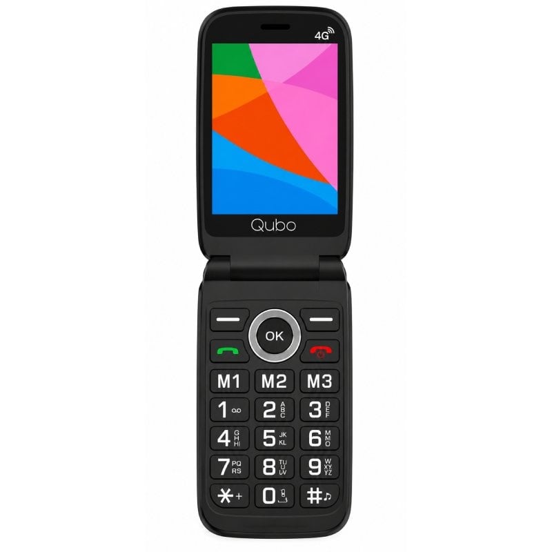 Telemóvel Qubo X-d340cb 4G para Idosos / Preto