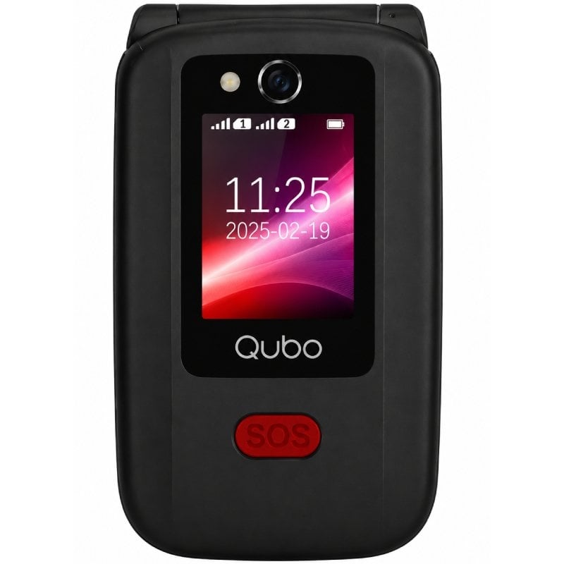Telemóvel Qubo X-d340cb 4G para Idosos / Preto