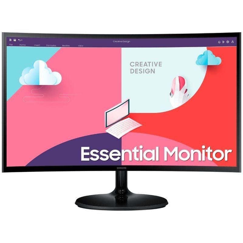 Monitor Curvo Samsung Essential Monitor S3 S24C364EAU / 24" / Full HD / Preto