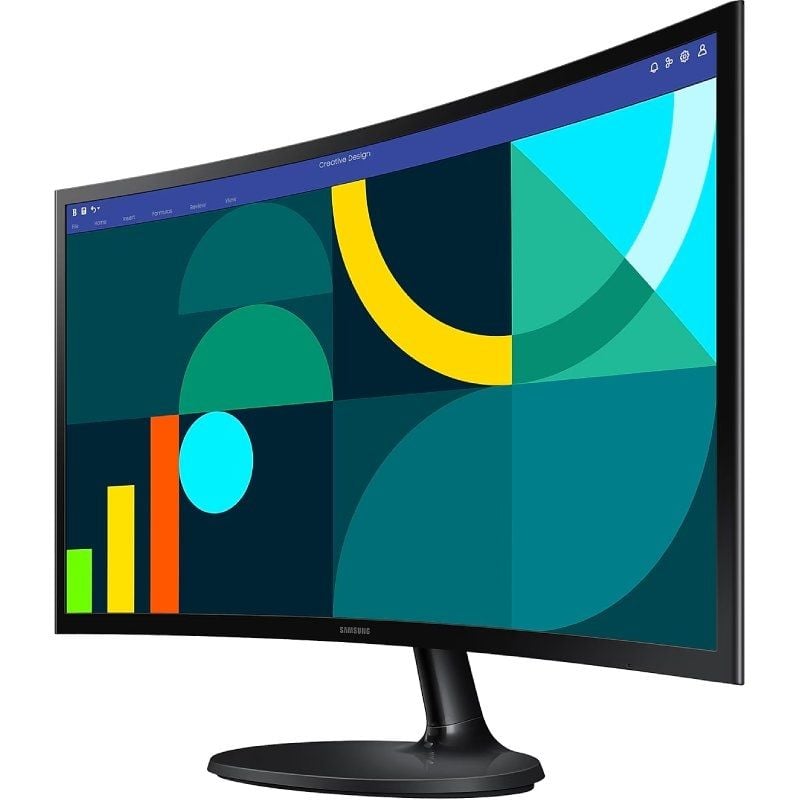 Monitor Profissional Curvo Samsung Essential Monitor S3 S36GD S24D364GAU / 24" / Full HD / Preto