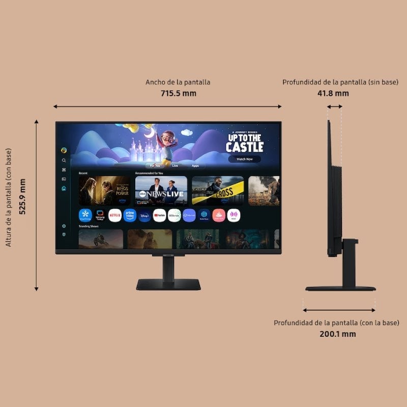 Monitor Inteligente Samsung M5 M50F S32FM502EU 32" / Full HD / Smart TV / Multimédia / Preto