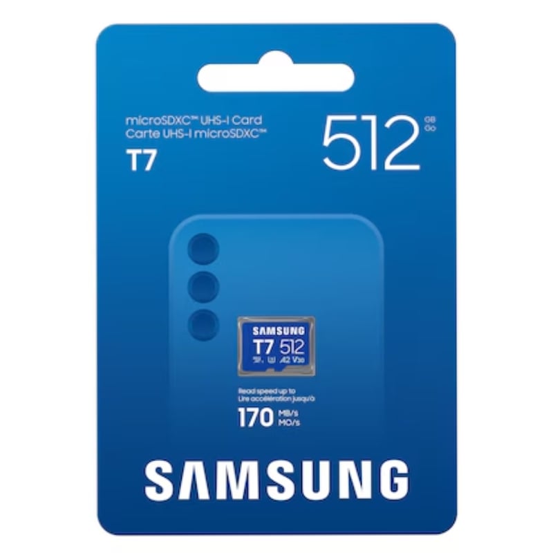 Cartão de Memória Samsung P7 de 512 GB Microsd XC / Classe 10 / 170 MB / S