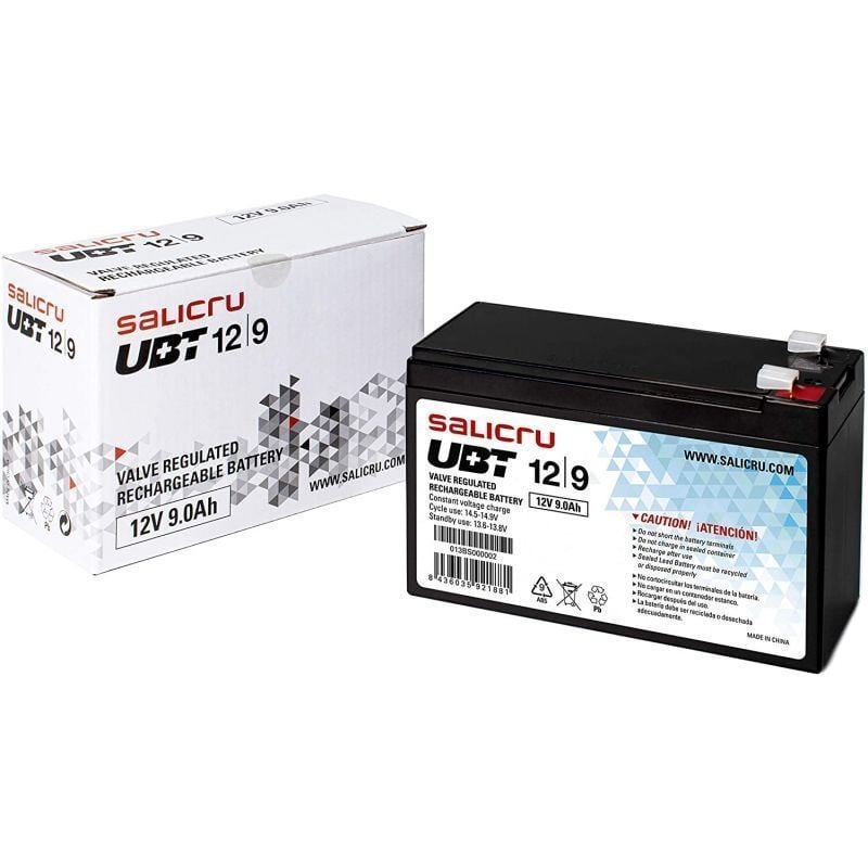 Bateria Salicru UBT 12 / 9 Compatível com a UPS Salicru de Acordo com as Especificações.
