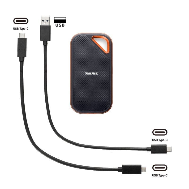 Unidade SSD Externa Sandisk Extreme PRO Portable V2 1TB / USB 3.2 Gen 2