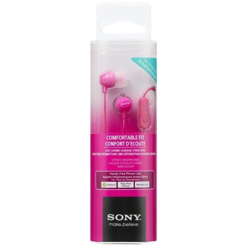 Auscultadores Intra-auriculares Sony Mdr-ex15appi / com Microfone / Jack 3.5 / Rosa