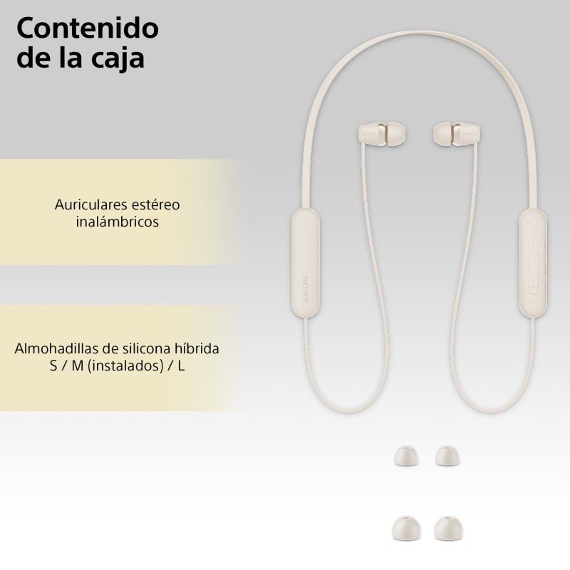 Auscultadores Intra-auriculares sem Fios Sony Wi-c100 / com Microfone / Bluetooth / Bege