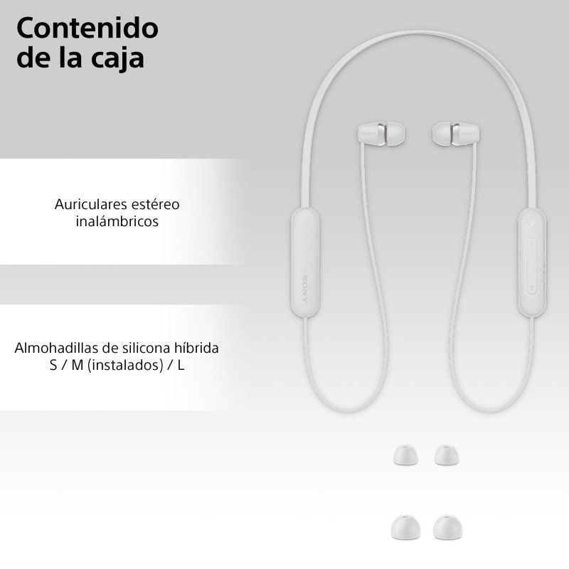 Auscultadores Intra-auriculares sem Fios Sony Wi-c100 / com Microfone / Bluetooth / Branco