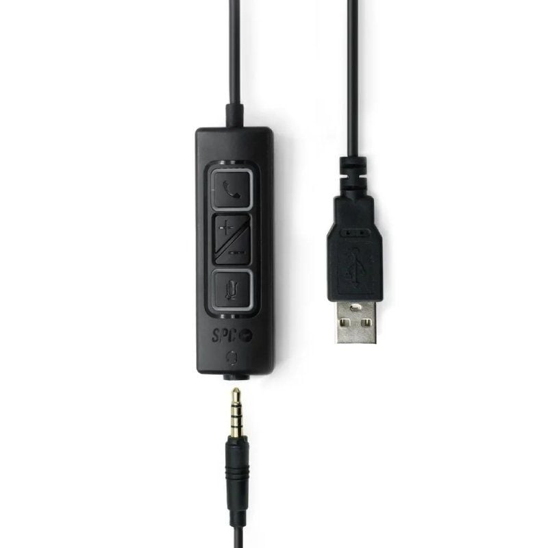 SPC Brave Pro Auscultadores / com Microfone / Jack 3.5 / USB / Preto