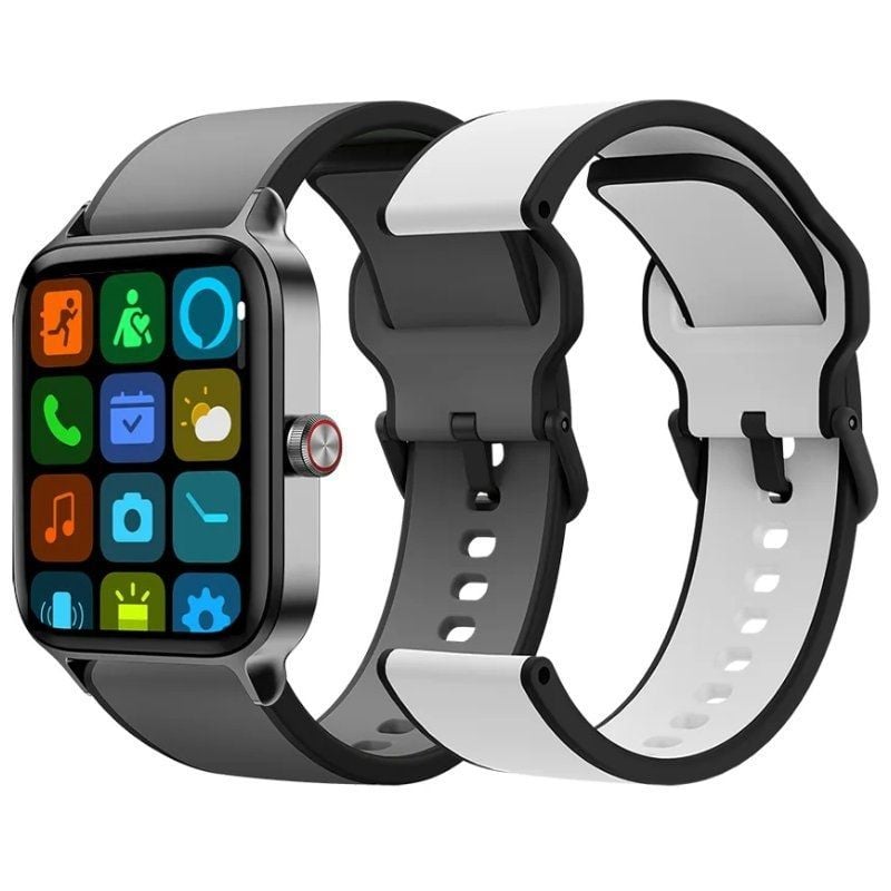 Smartwatch SPC Smartee Duo Pro 9653N / Notificações / Ritmo Cardíaco / GPS / Preto / Inclui Bracele…