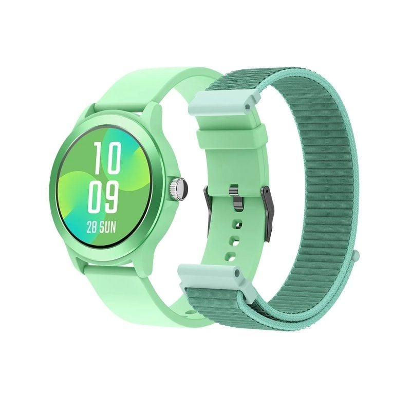 Smartwatch SPC Smartee Duo Vivo 9651R / Notificações / Ritmo Cardíaco / Verde Menta / Inclui Bracel…