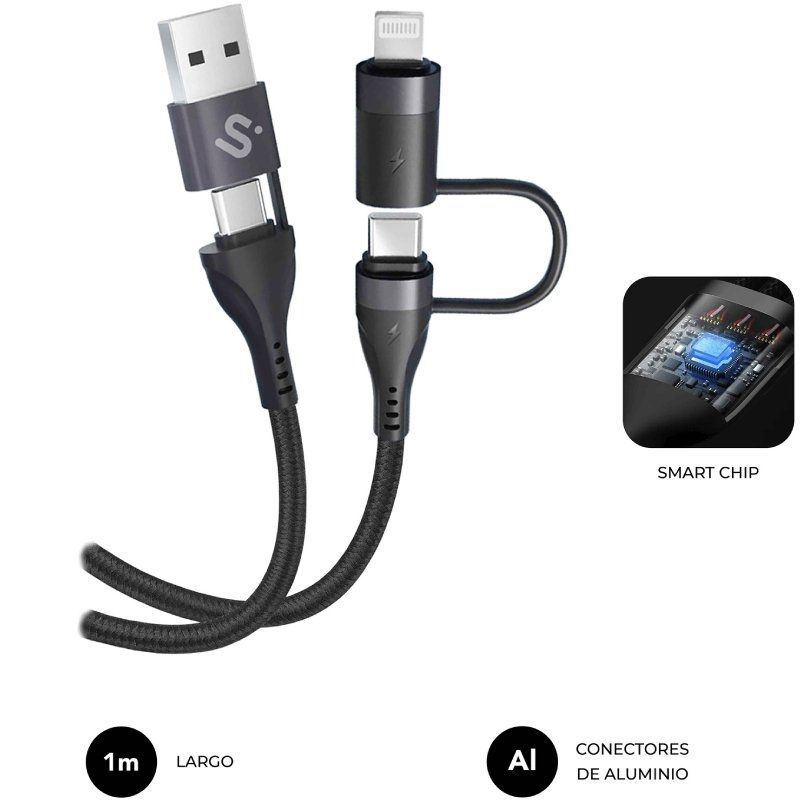 Cabo USB 2.0 USB 2.0 Type-c Subblim Top 4 em 1 / Macho USB Type-c - Macho USB / Macho USB Type-c -…