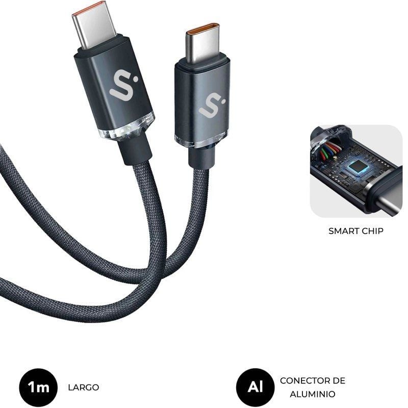 Cabo USB 2.0 Subblim Optimus USB 2.0 Tipo C / Macho USB Tipo C - Macho USB Tipo C / Até 60W / 480mb…