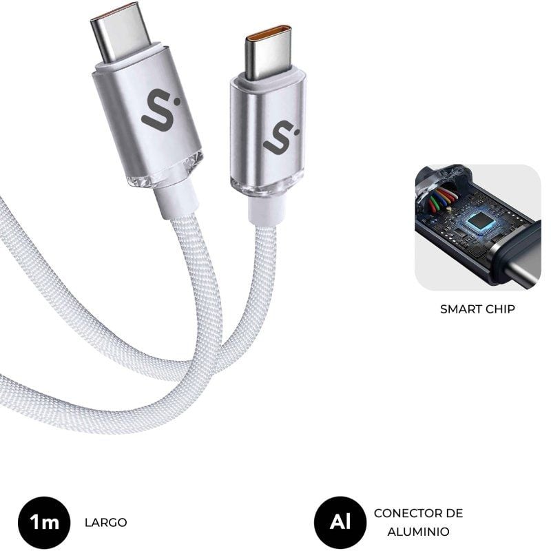 Cabo USB 2.0 Subblim Optimus USB 2.0 Tipo C / Macho USB Tipo C - Macho USB Tipo C / Até 60W / 480mb…