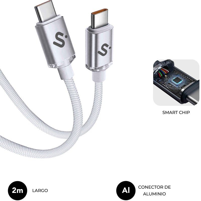 Cabo USB 2.0 Subblim Optimus USB 2.0 Tipo C / Macho USB Tipo C - Macho USB Tipo C / Até 60W / 480mb…